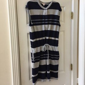 Summer drop waist dress gray and Navy
